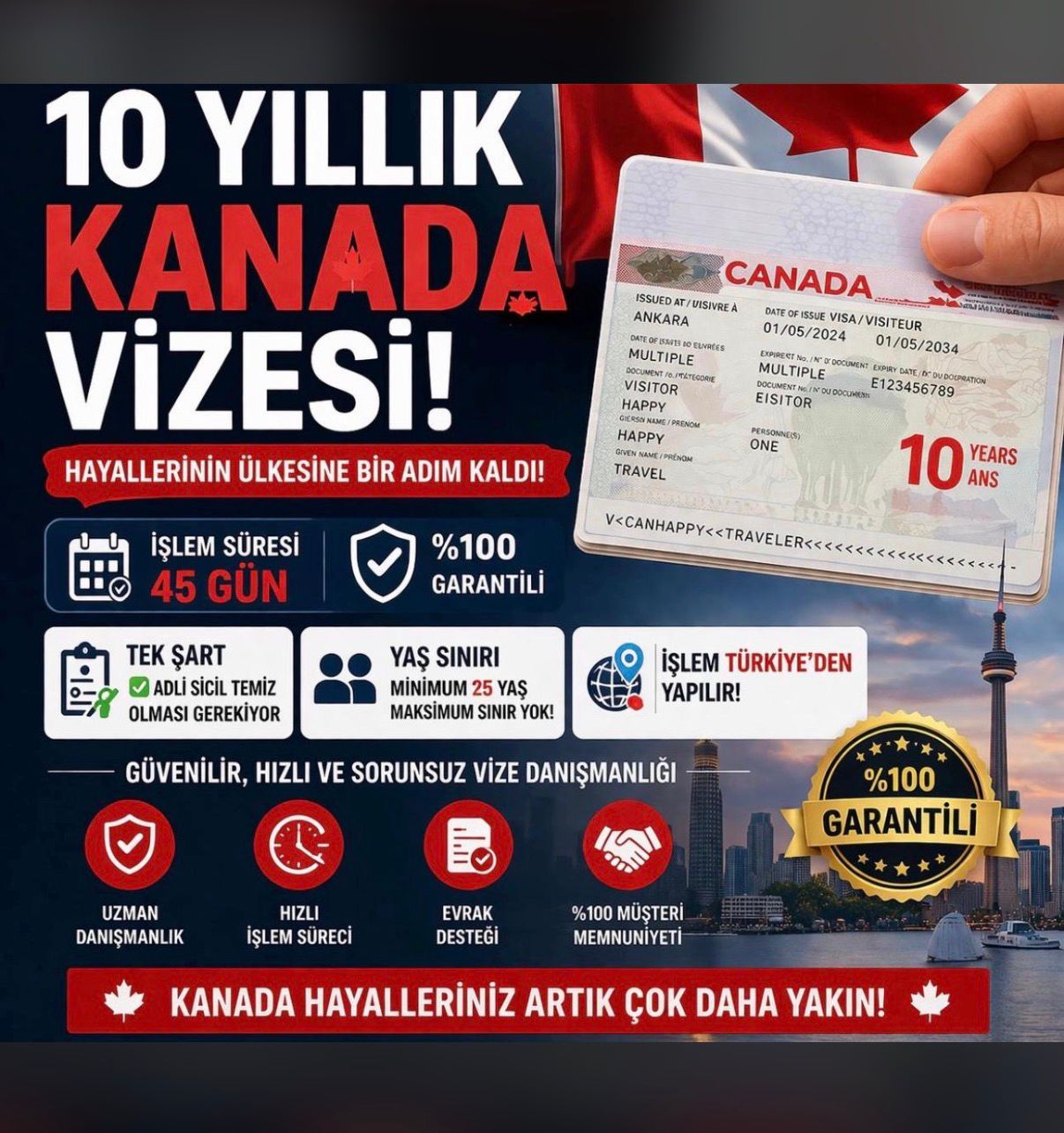 10 Yıllık Kanada Vizesi