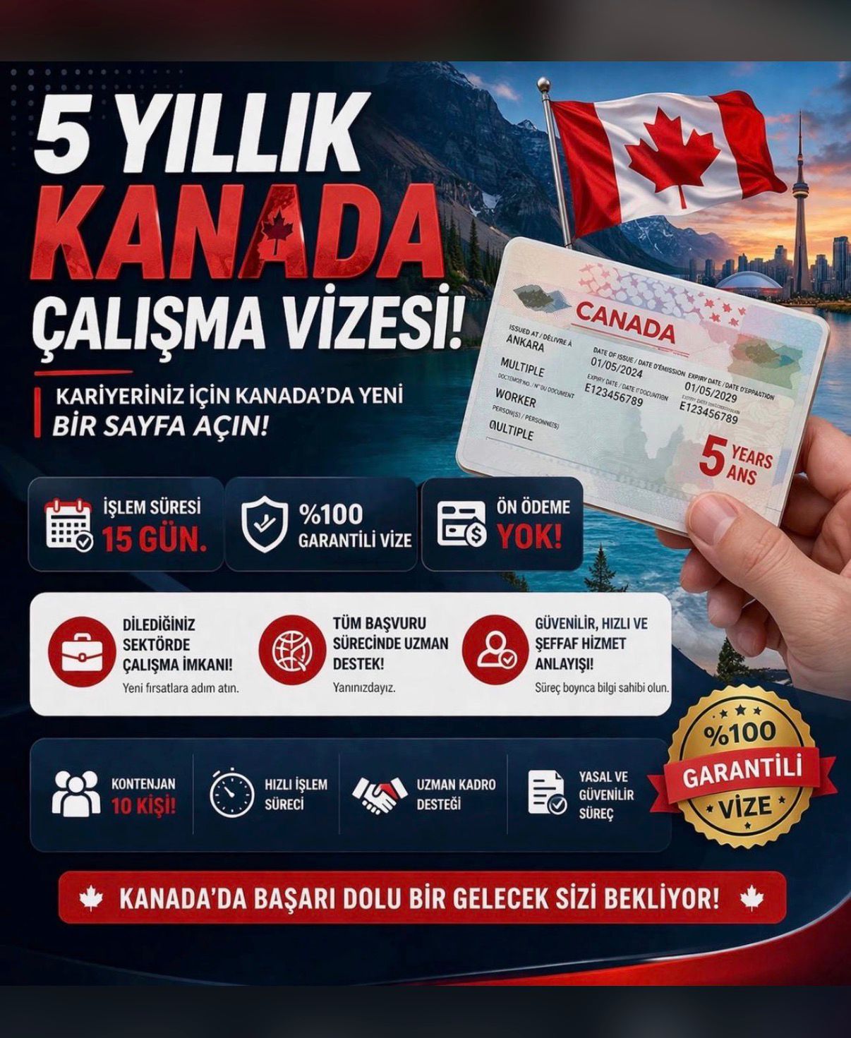 5 Yıllık Kanada Çalışma Vizesi